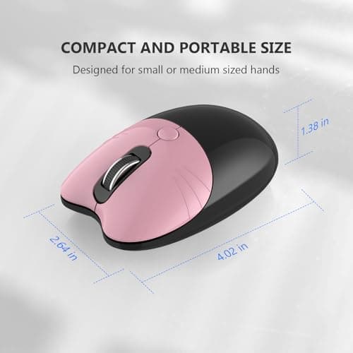 MOFII Wireless Keyboard and Mouse Combo, 2.4 GHz Full-Size Retro Round Keyboard and Mouse, Plug and Play, 8 Multimedia & Shortcut Keys for Mac, Windows, Laptop/Desktop/PC - Pink Gradient - Thumbnail 4