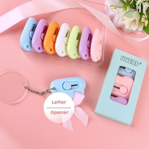 Box Cutters - 3 Pack Retractable Letter Opener, Adorable Cloud Tiny Paper Cutter for Key Chain Pocket Bag Package Envelope Mail Letter Box Paper DIY Projects for Girls and Boys - Thumbnail 2
