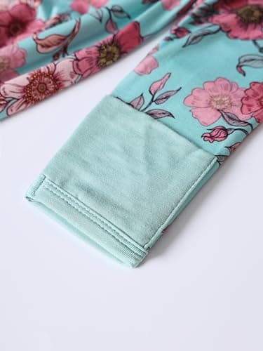Baby Newborn Knotted Gown, Soft Breathable Viscose from Bamboo for Infant Home Coming Outfit, Knotted Gown with Headband (Yard Pink Flower, Newborn) - Thumbnail 3