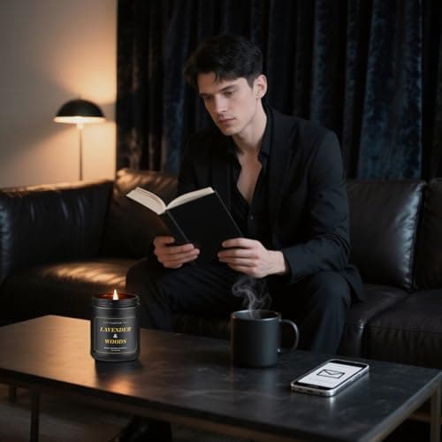 Aeraroma Scented Candles for Men Gift Set, 4 Pack Soy Wax Aromatherapy Candle for Home Scented, Lavender/Patchouli/Sandalwood/Eucalyptus, Stress Relief Relaxing Gift for Dad Husband Boyfriend Man - Thumbnail 6