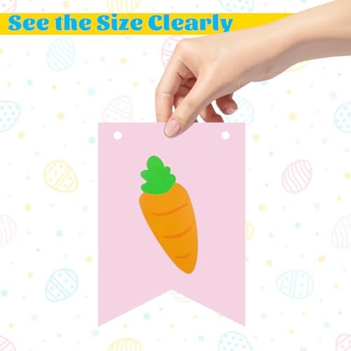 Oeyliz Easter Banners Happy Easter Garland Decorations Happy Easter Sign for Home Easter Party Decorations for Indoor Outdoor Spring Farmhouse Office Mantle Wall Decor - Thumbnail 5