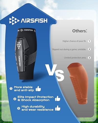 AirsFish Soccer Shin Guards Kids Youth, Ski Shin Protector for Boys Girls Men Women, Ski Shin Pads Defender, Lightweight Calf Protective Gear, Breathable Canilleras de Futbol para Niños - Thumbnail 5