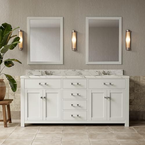 Haliwu 10 Pack White Marble Grain Cabinet Pulls, 5 inch Black Kitchen Handles, 2 Tone Solid Square Dresser and Drawer Hardware - Thumbnail 5