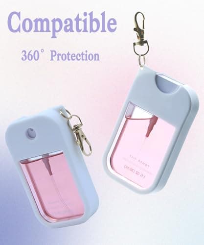 Adabuli Silicone Case Compatible with Touchland Hand Sanitizer Spray 1 FL. OZ./30 mL, Stylish Hand Sanitizer Mist Accessory with Portable Keychain (White, 1 Pack) - Thumbnail 2