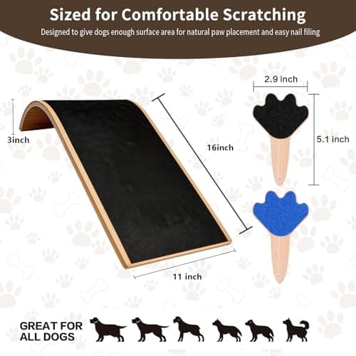 ASEWOTOS Dog Scratch Board with Mini Dog Nail File Board, Curved Dog Nail Scratch Board Set for Easy Dog Nail Trimming, Alternative to Dog Nail Clippers and Dog Nail Grinders - Thumbnail 4
