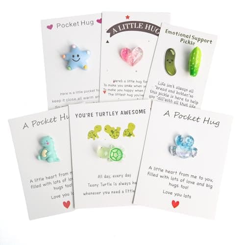 mountova 6 Sets Pocket Hug Card Encouragement Greeting Cards with Motivational Quotes Emotional Support Anxiety Relief Sentimental Gifts for Friends Family Coworkers