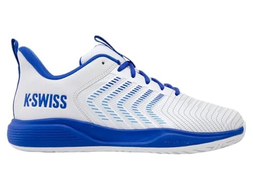 K-Swiss Men's Ultrashot Light Pickleball Tennis Shoe - Lightweight Court Shoes Lateral Movement Stable Support, White/Dazzling Blue/Baltic Sea 11 M - Image 1