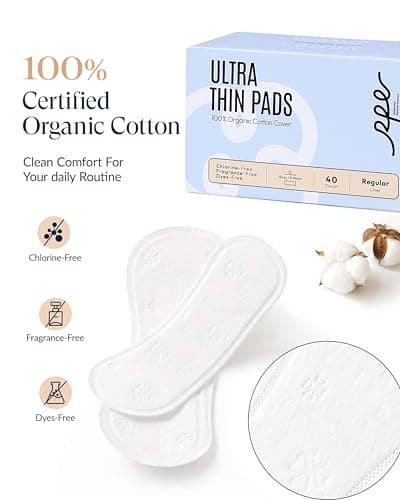 Rpe Life 100% Organic Panty Liners for Women-120ct, Ultra Thin Cotton Cover, Regular Pantiliners, Light Absorbency, Unscented Barely There Pantie Liners (Regular Liner, Size 1, 120ct) - Thumbnail 2