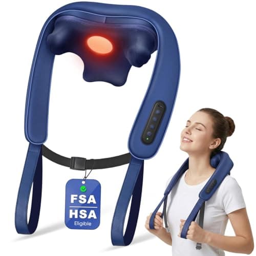 Musugy Neck Massager with Heat : Cordless Neck and Shoulder Massager for Pain Relief Deep Tissue - 3 Modes, 2 Intensity & 2 Heat, Daily Comfort for Desk Workers, At-Home Use, Women, Men - Image 1
