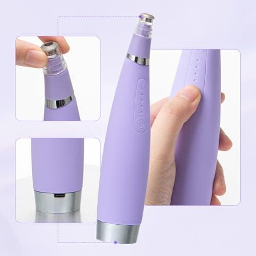 UNOISETION Diamond Microdermabrasion Machine Home Travel Use,4 Modes Diamond Microdermabrasion Dermabrasion Machine Tool- 2 Diamond Tips - 3 Heads - Blackhead Remover Tool for Women Men - Thumbnail 6