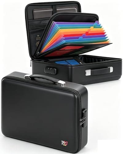 Fireproof Document Box - Hard-Shell Design Waterproof & Fireproof Document Safe with Lock, Fire Proof File Box for Documents, Certificates, Laptops, Passports, Black - Image 1