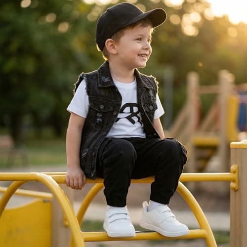 STQ Toddler Wide Toe Box Shoes Boys Girls Barefoot Tennis Sneakers First Walking Lightweight Casual Zero Drop Comfortable Athletic Running School Footwear Kid Baby All White Infant Size 4 - Thumbnail 3