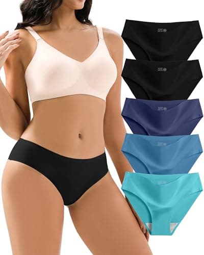 Jaywan Women's Seamless Underwear for Women 5-Pack No Show Panties for Women, Breathable Bikini Underwear for Everyday Wear - Image 1