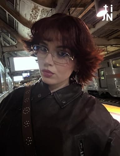 TIJN Blue Light Blocking Glasses for Woman Men, Square Acetate Metal Frame Eye Glasses for Cosplay & Anime Girl, Rin - Thumbnail 3