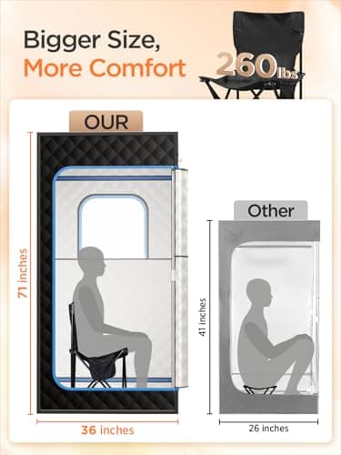 pikulLA Portable Steam Sauna for Home |Personal 71" Full Body Sauna Tent with 1200W 3L Steamer, 15 Levels, Remote & Chair | Moist Heat for Relaxation, Workout Recovery & Stress Relief – VOC-Free - Thumbnail 4