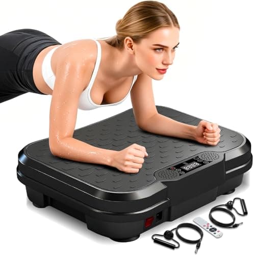 Trekora Vibration Plate Exercise Machine, Curved Vibration Plate for Lymphatic Drainage Weight Loss, 400 Lbs Capacity Shake Platform with 250 speeds Full Body Workout Equipment for Home Women Men - Image 1