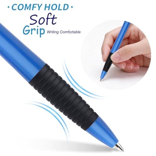 Sikao Pens Bulk, 60 Pack Gripped Slimster Ballpoint Pens Black Ink 1.0mm Medium Point Smooth Writing, Click Pens with Comfort Grip for Teachers, Students, Restaurant Servers, School & Office Use - Thumbnail 3