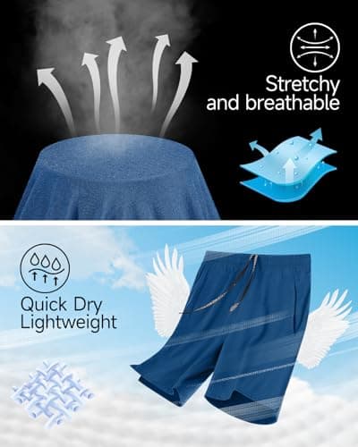Lempue 2 Pack Mens Athletic Workout Shorts 7 Inch Quick Dry Gym Shorts with Pockets, Sports Tennis Running Shorts for Men - Thumbnail 5