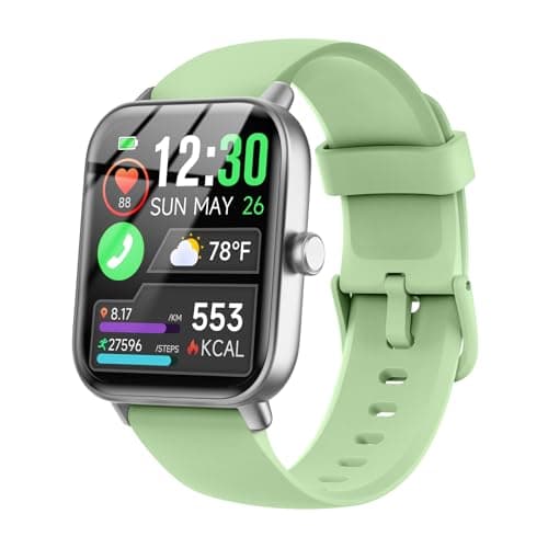 Smart Watches for Women/Men, Smart Watch for Android Phones and iPhone Compatible, Alexa Built-in, 1.8" Fitness Watches for Women, IP68 Waterproof /Bluetooth Call, Heart Rate/Sleep Monitor, Green - Image 1
