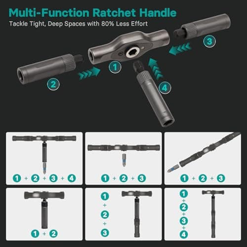 OSTTE 24 in 1 Magnetic Ratchet Screwdriver Set with S2 Steel Bits – Precision Tool Kit for Electronics, Bicycle, Furniture & Home DIY – Includes Ratchet Handle and Storage Case, Gifts for Men - Thumbnail 3