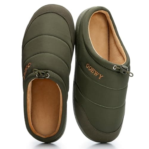 GOEWY Two-Tone Mens Slippers,Indoor and Outdoor House Shoes with Memory Foam,Anti-Slip Bedroom Slippers as Gifts for Mens Him Dad Husband boyfriend - Image 1