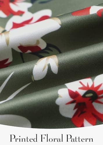 ECOWISH Women's Casual Floral Zip Up Bomber Jacket Coat Lightweight Short Camo No Lining Outwear Tops Windbreaker with Pocket 333Army Green-1 Large - Thumbnail 4