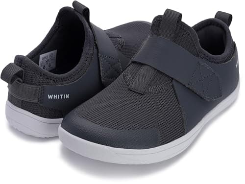 WHITIN Kids Wide Barefoot Shoes for Boys/Girls Slip-On Sneakers Minimalist Wide Toe Box Zero Drop Size 12 Little Kids Walking Athletic Sports Flat Gift Trainers Grey 30 - Image 1