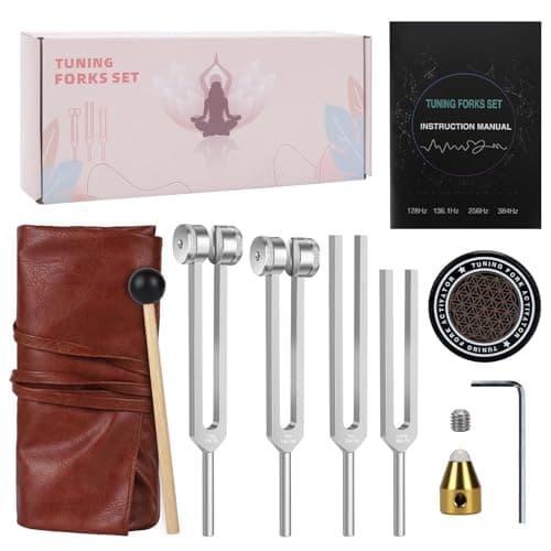 Tuning Forks for Healing Set – 128Hz, 136.1Hz, 256Hz, 384Hz Resonance Sound Healing Instruments, Harmony & Pure Frequency Sound Therapy, Chakra & Frequency Healing, Weighted Medical Grade Tool - Image 1