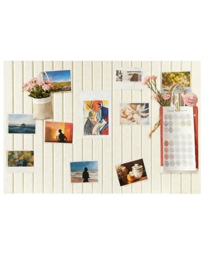Nysunten 24x31 inches Large Felt Bulletin Board 0.35in Thicker, Cork Board with Safe Removable Nano Self-Adhesive Tabs, Wall Felt Board for Bedrooms, Living Rooms, Offices, Flower Shops - Beige