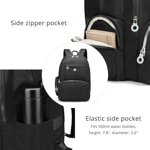 Swissdigital Design Backpack for Women, 15.6 inch Laptop College Black Medium Simple Modern Backpacks for School with USB Charging Port for Womens Girls | SD1711-01 - Thumbnail 6
