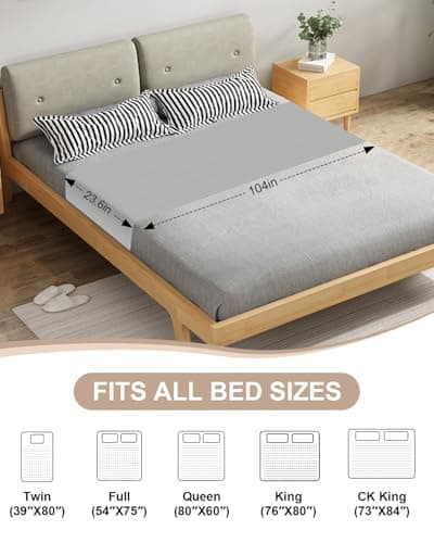 Grounding Sheets,Grounding Mat for Bed 10% Pure Silver Fiber+90% Organic Cotton,with 15Ft Grounding Cord,Fixed Clips,Test Pen,104 * 23.6inch Suitable for All Mattress Sizes(Grey) - Thumbnail 4