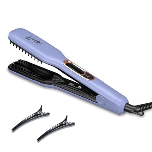 JINRI Hair Brush for Short & Thin Hair, 1.38 Inch Hot Styling Brush with Adjustable Temperature, Dual Voltage 100-240V, Volumizing Hair Iron, Long Lasting Root Volume Hair Styler, Purple - Image 1