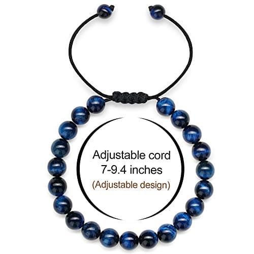 M MOOHAM Gifts for Men - Adjustable Beaded Tiger Eye Lava Rock Bracelets for Men Coworkers Office Gifts - Thumbnail 2