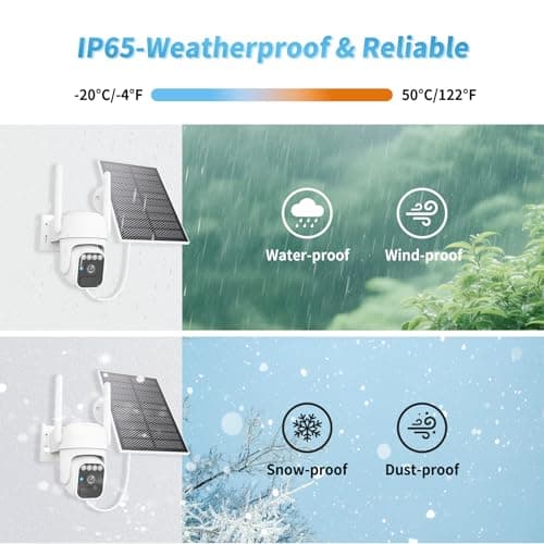 3-Link Solar Camera Outdoor Wireless, Wi-Fi Security Cameras for Home, 360° View, Two-Way Talk, Auto Tracking, Light Alarm, Color Night Vision - Thumbnail 4