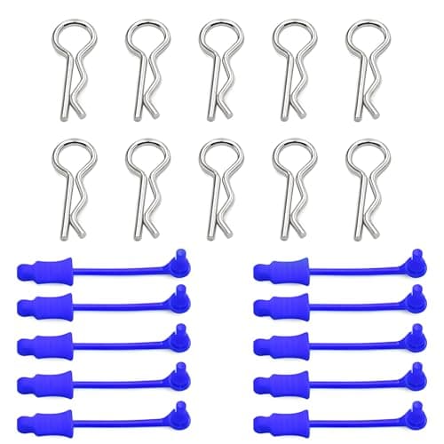 10Pcs RC Body Clips W/Pull Tabs R Pins Universal Shell Replacement Parts for 1/7 1/8 TRAXXAS ARRMA Axial Losi Redcat HPI Exceed Rc Car Crawler Truck Buggy Drone (Blue) - Thumbnail 2