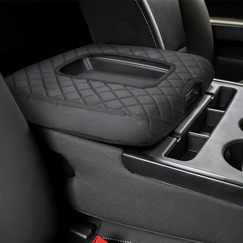 JOYTUTUS Center Console Cover Compatible with Silverado Sierra 2014 2015 2016 2017 2018 Jump Seat, Leather Arm Rest Armrest Cover for Car, Durable Middle Console Cover Replacement for Trucks