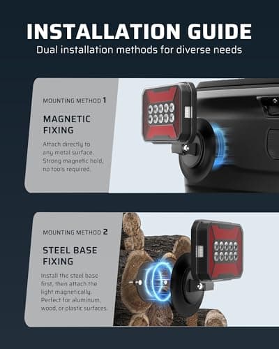 Ehaho Wireless Trailer Lights Magnetic Kit, Bluetooth LED Tow Lights with IP67 Waterproof, Fast Charge Tail Light with 12 Hours Runtime, Turn Signal Reverse Brake Light for RV Boat Truck Car Towing - Thumbnail 6