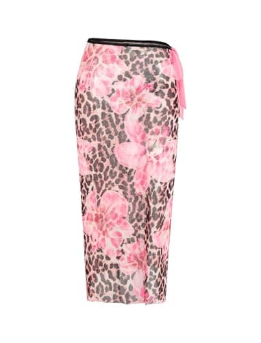 ZAFUL Womens Sheer Sarong Beach Cover Up Floral Bathing Suit Wrap High Slit Lightweight Bikini Coverups Swimsuit Skirt Pareo Vaction Clothes Leopard Summer 2026 Small - Image 1