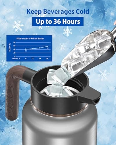 70 oz/2L Thermal Coffee Carafe - 18/8 Stainless Steel Carafes for Hot Liquids-Insulated Coffee Dispenser For Keeping Beverage Hot/Cold Coffee, Tea, Water, Drink Dispenser for Parties,Office,Home - Thumbnail 3