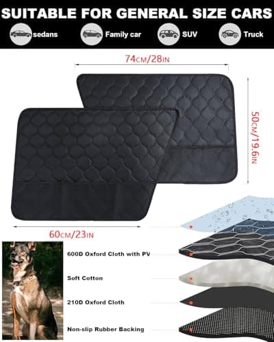 ThermoHalo 2PCS Car Door Protector for Dogs - Waterproof Pet Car Door Cover with Scratch Protection, Universal Fit for All Vehicles (L) - Thumbnail 5