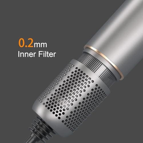 Hair Dryer - 110000 RPM High-Speed Brushless Motor Negative Ionic Blow Dryer for Fast Drying, Low Noise Thermo-Control Hair Dryer with Magnetic Nozzle, Gold Silver - Thumbnail 6