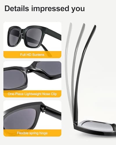 JOLISU 3 Pack Full Lens Reading Sunglasses for Women - Oversized Sun Readers with UV400 Protection, Spring Hinge Eyeglasses(2.0 Non-Bifocal) - Thumbnail 4