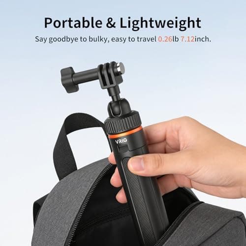 VRIG 40cm/15.7" Telescopic Action Camera Selfie Stick Tripod, AC-80 Lightweight & Portable Vlog Handle Grip for DJI Osmo Action 6/Nano/ 5 Pro/ 4, Insta 360 Ace Pro 2/ Ace, Go Pro Hero 13/12, More - Thumbnail 3