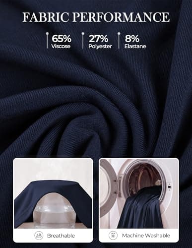 GRACE KARIN Womens Long Sleeve Maxi Dresses 2026 Casual A Line Flowy Wedding Guest Dress Fall Fashion Clothes with Pockets Navy L - Thumbnail 4