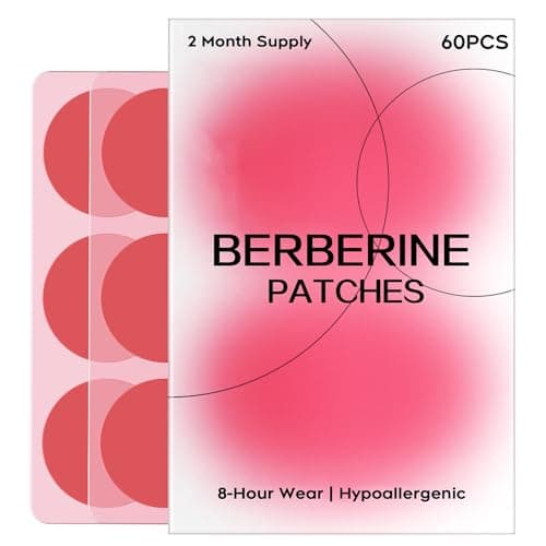 AYOJOY Botanical Skin Patches for Women & Men | Daily Wear Patch with Berberine, L-Glutamine, Cinnamon & Pomegranate | Comfortable Adhesive Design | 60 Count (Red)