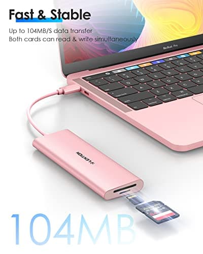 LENTION 7-in-1 USB C Multiport Hub with 4K HDMI, 100W PD, 3 USB 3.0 Ports, SD/MicroSD Card Reader Compatible MacBook Pro/Air 2016-2025 Stable Driver Adapter (CB-C36B, Rose Gold) - Thumbnail 2