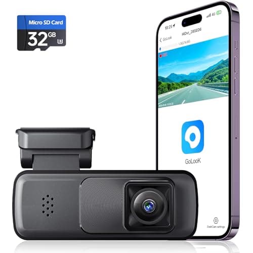 Mini Dash Cam Front 2K, Dash Camera for Cars,Dashcam Built-in WiFi Wireless with APP Control,Hidden-Style Single Car Camera, Included 32G Card, WDR, Night Vision, G-Sensor, 24H ParkingMode