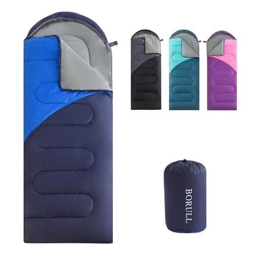 Sleeping Bags for Adults Warm Weather Backpacking Compact Lightweight Camping Sleeping Bag with Compression Sack for Kids Girls Camping Essentials Gear for Hiking Travel Climb Outdoor Indoor 3lb Blue - Image 1