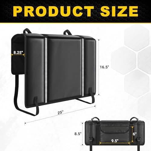 Bumbee Tailgate Bike Pad - Holds 2 Mountain Bikes with Reflective Safety Strips & 2Tool Pockets, for Outdoor Bicycle Transportation - Thumbnail 6