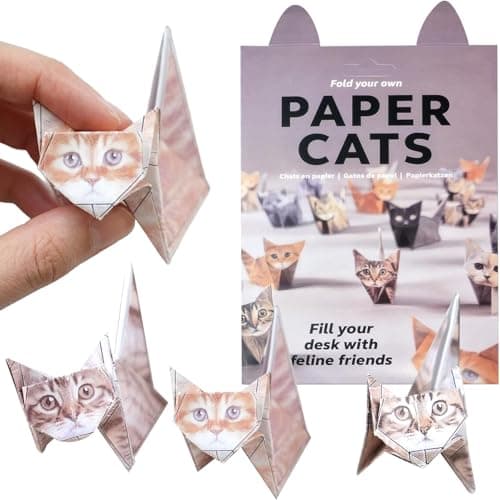 1pcs DIY origami paper cats - 50 Sheets DIY paper cats to fold cute cat figures, Fun craft activity fold Cat Figures for adults, desk decoration & gift for cat lovers (1) - Image 1